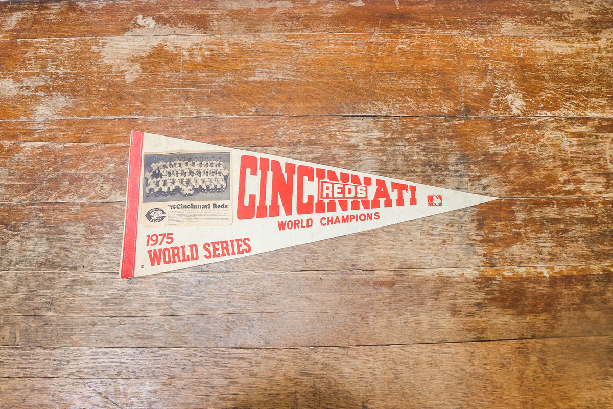 Cincinnati Reds 1975 World Series Champs Baseball Pennant MLB Felt Spo –  Eagle's Eye Finds