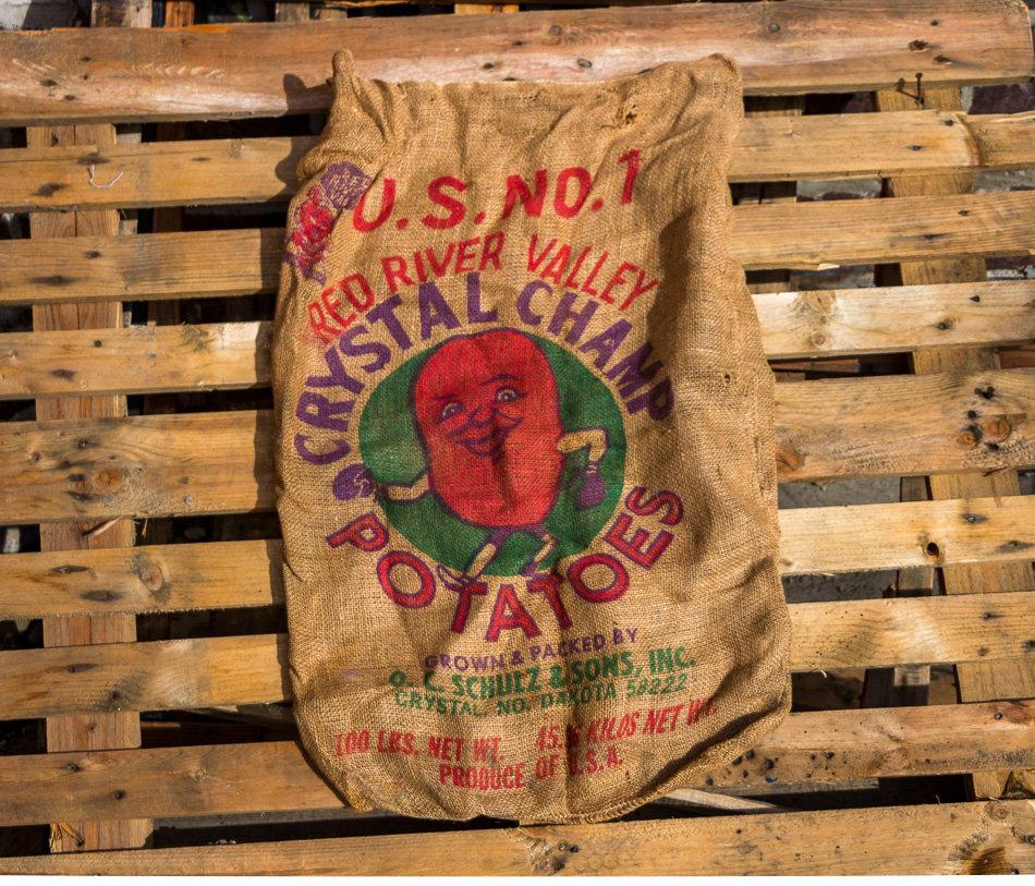 Vintage burlap sale potato sacks