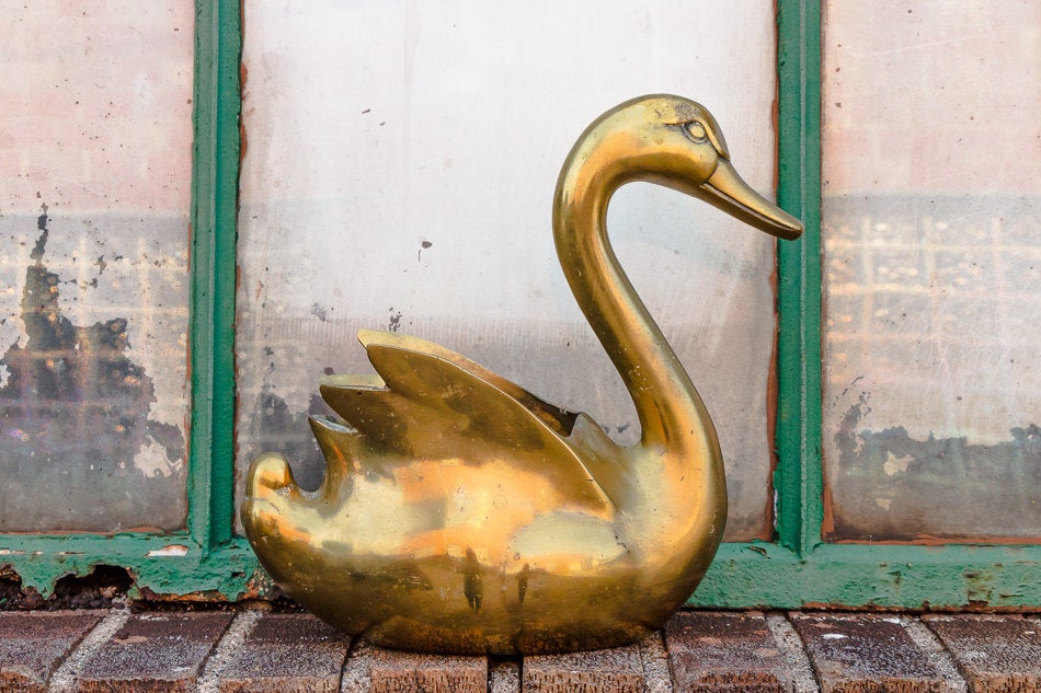Brass Swan Wall Planter – Found Furnishings