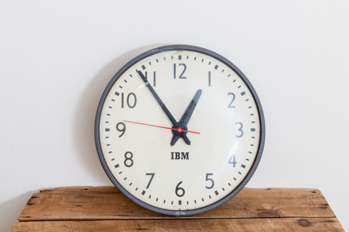 IBM School Clock Vintage Modern Industrial Wall Decor