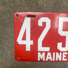 Load image into Gallery viewer, 1909 Maine Porcelain License Plate Vintage Red Auto Collectible 4250
