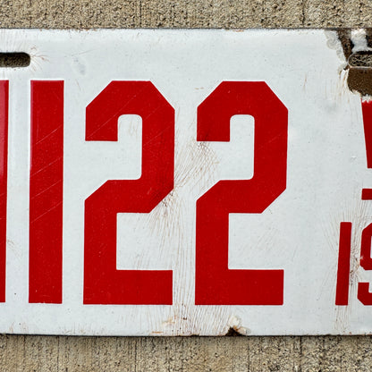 1910 Virginia Porcelain License Plate 1122 High Quality