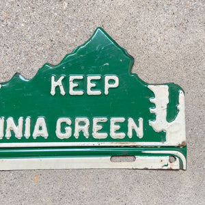 1930s Era Keep Virginia Green License Plate Topper