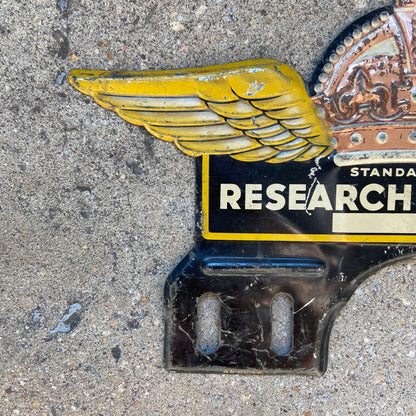 1930s Standard Oil License Plate Topper Research Test Car Gas Oil Collectible