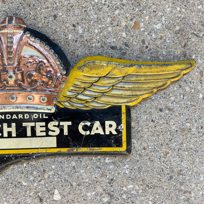 1930s Standard Oil License Plate Topper Research Test Car Gas Oil Collectible