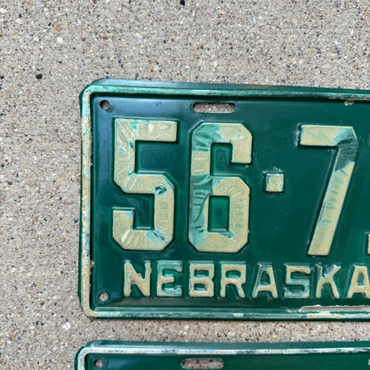 1934 Nebraska License Plate Pair 56-717 Classic Car YOM DMV Clear