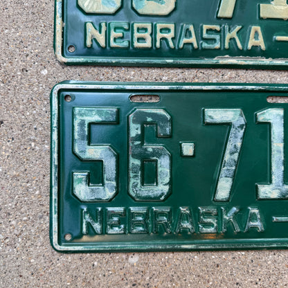 1934 Nebraska License Plate Pair 56-717 Classic Car YOM DMV Clear