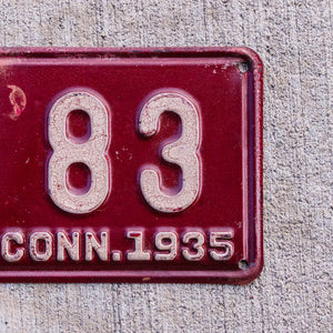 1935 Connecticut License Plate Vintage Auto Wall Decor BH 83