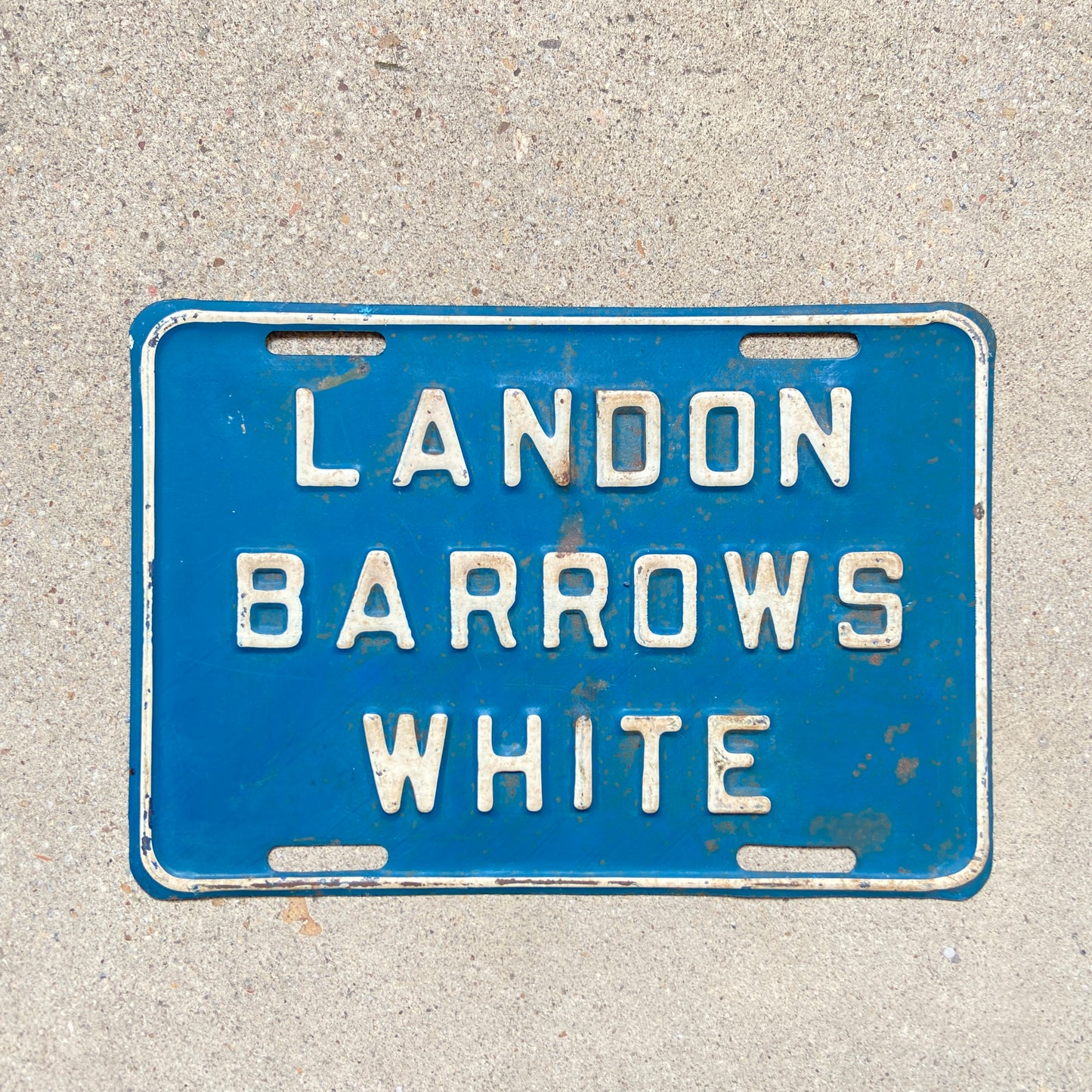 1936 Election Landon Barrows White License Plate Maine Political President Booster