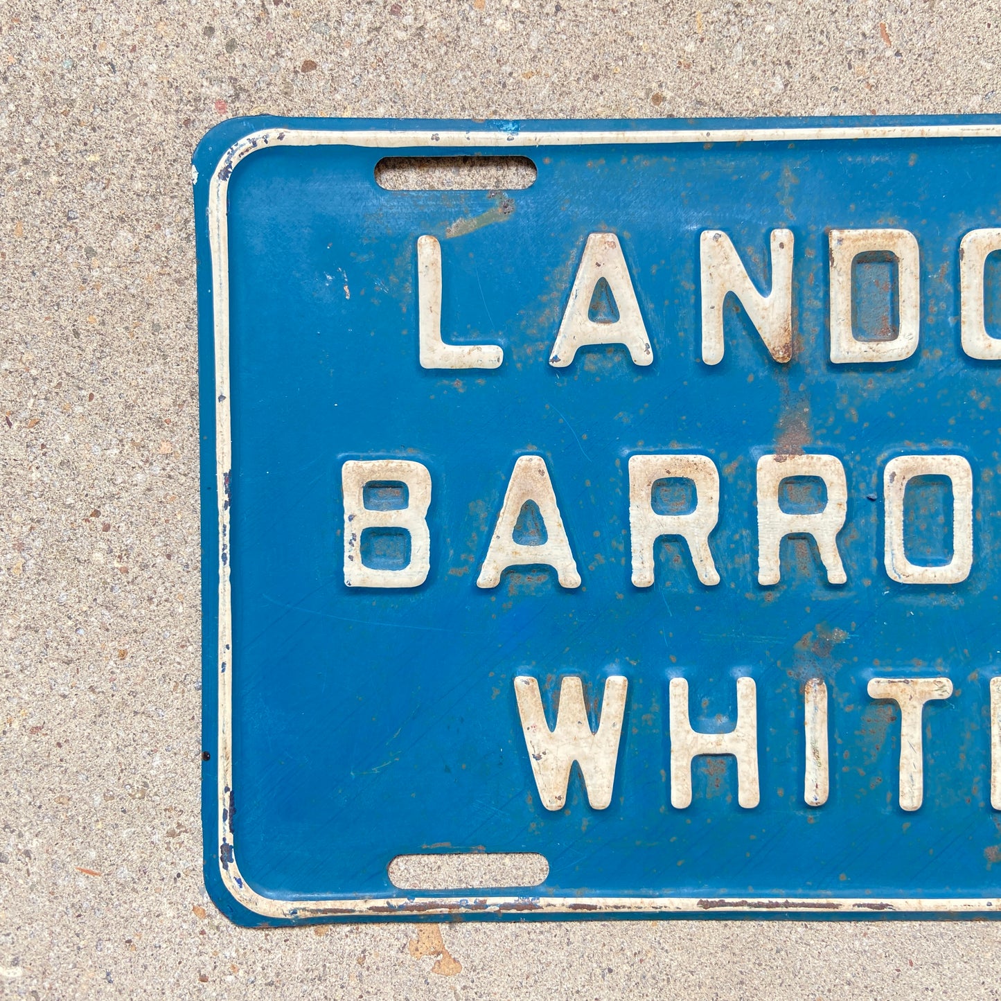 1936 Election Landon Barrows White License Plate Maine Political President Booster