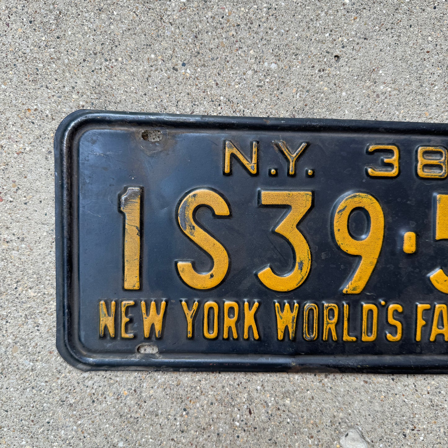 1938 New York License Plate 1939 World's Fair Wall Decor 1S39-56