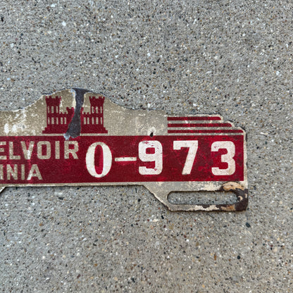 1940 Era Fort Belvoir Virginia License Plate Topper | Vintage Military