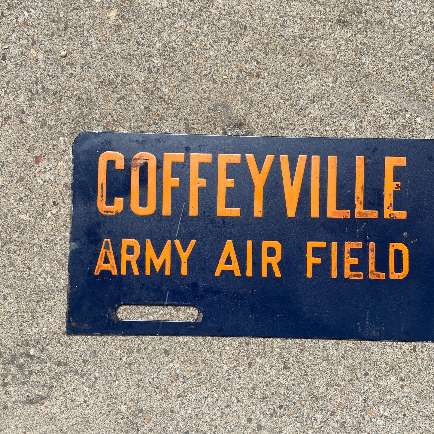 1940s Coffeyville Army Air Field License Plate Topper Kansas Military Fort WW2