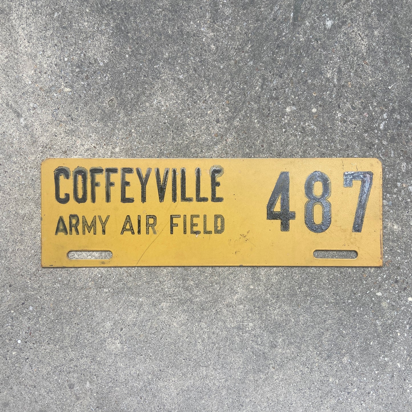 1940s Coffeyville Army Air Field License Plate Topper Kansas Military Fort WW2