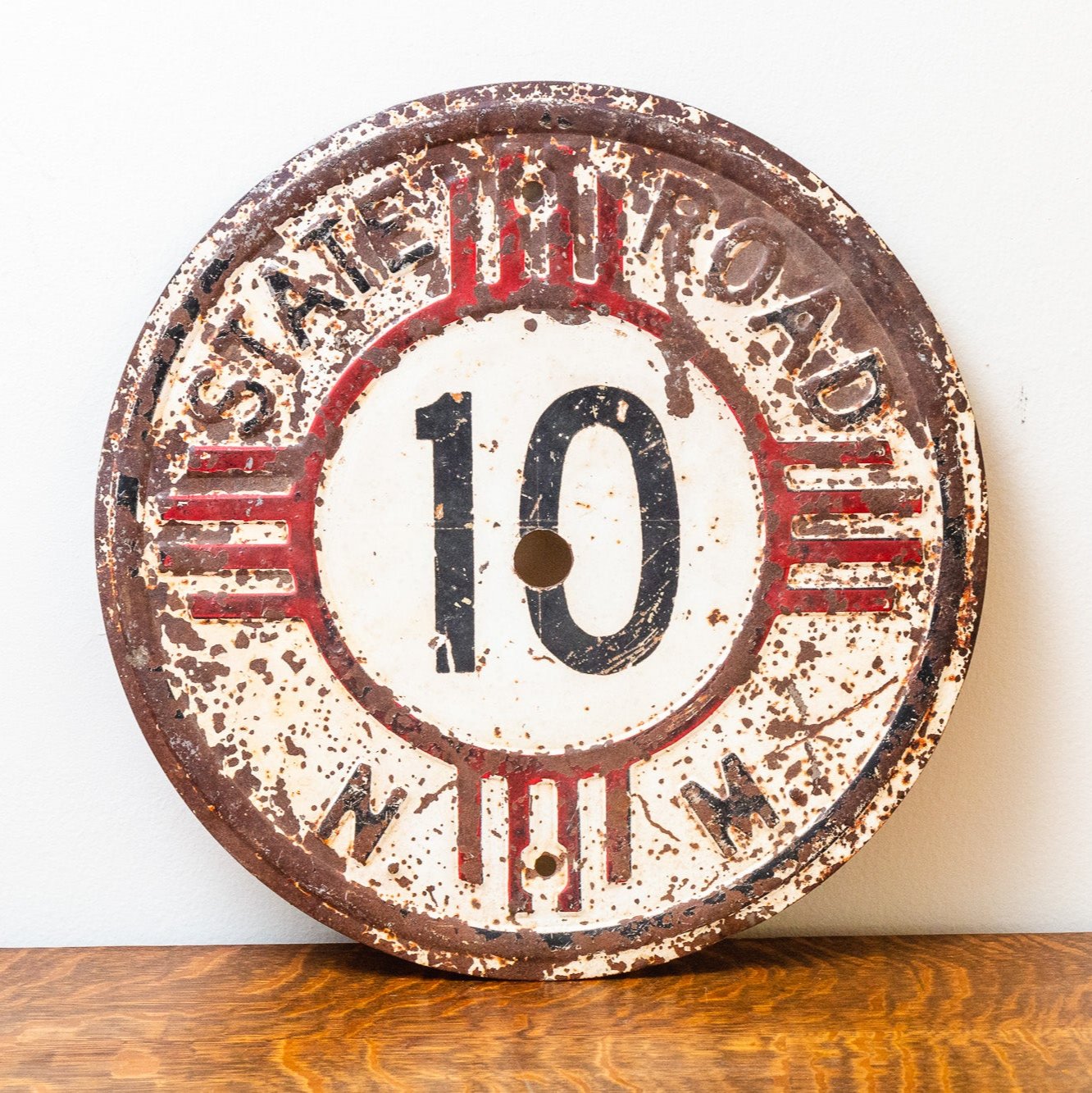 1940 Era New Mexico Highway 10 Sign Featuring Zia