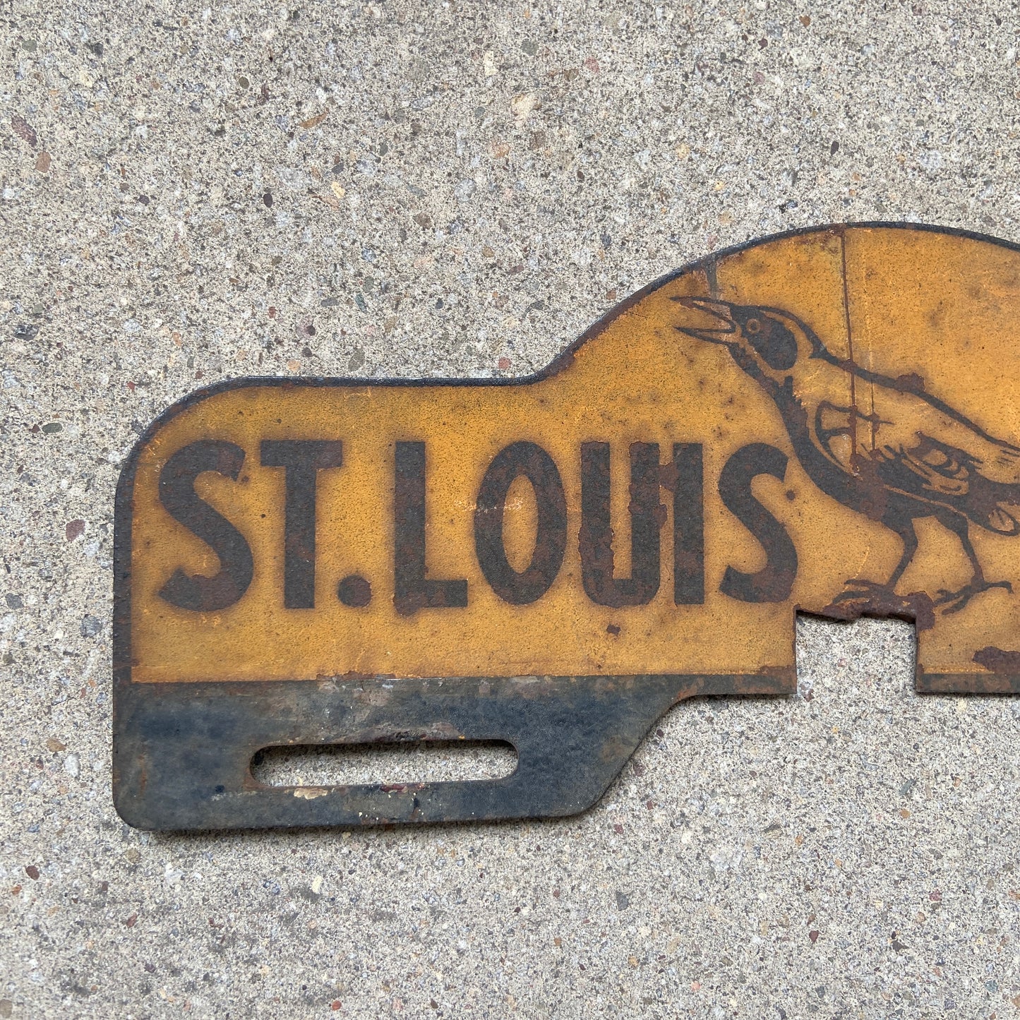 1940s St. Louis Park Minnesota License Plate Topper with Bird Graphic