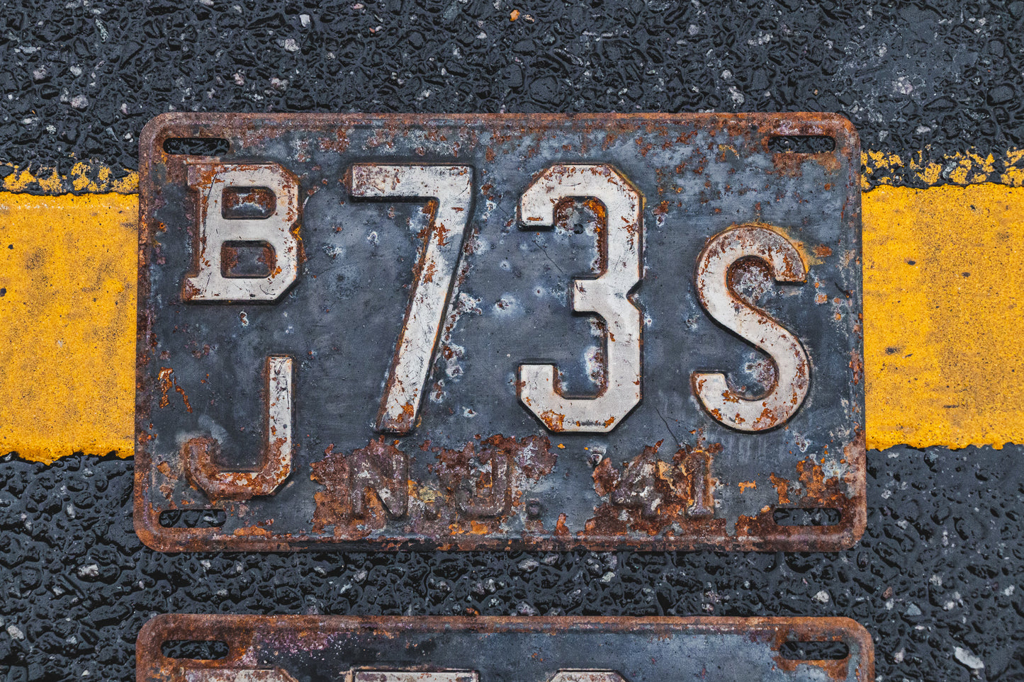 1941 New Jersey License Plate Pair Vintage Car Decor