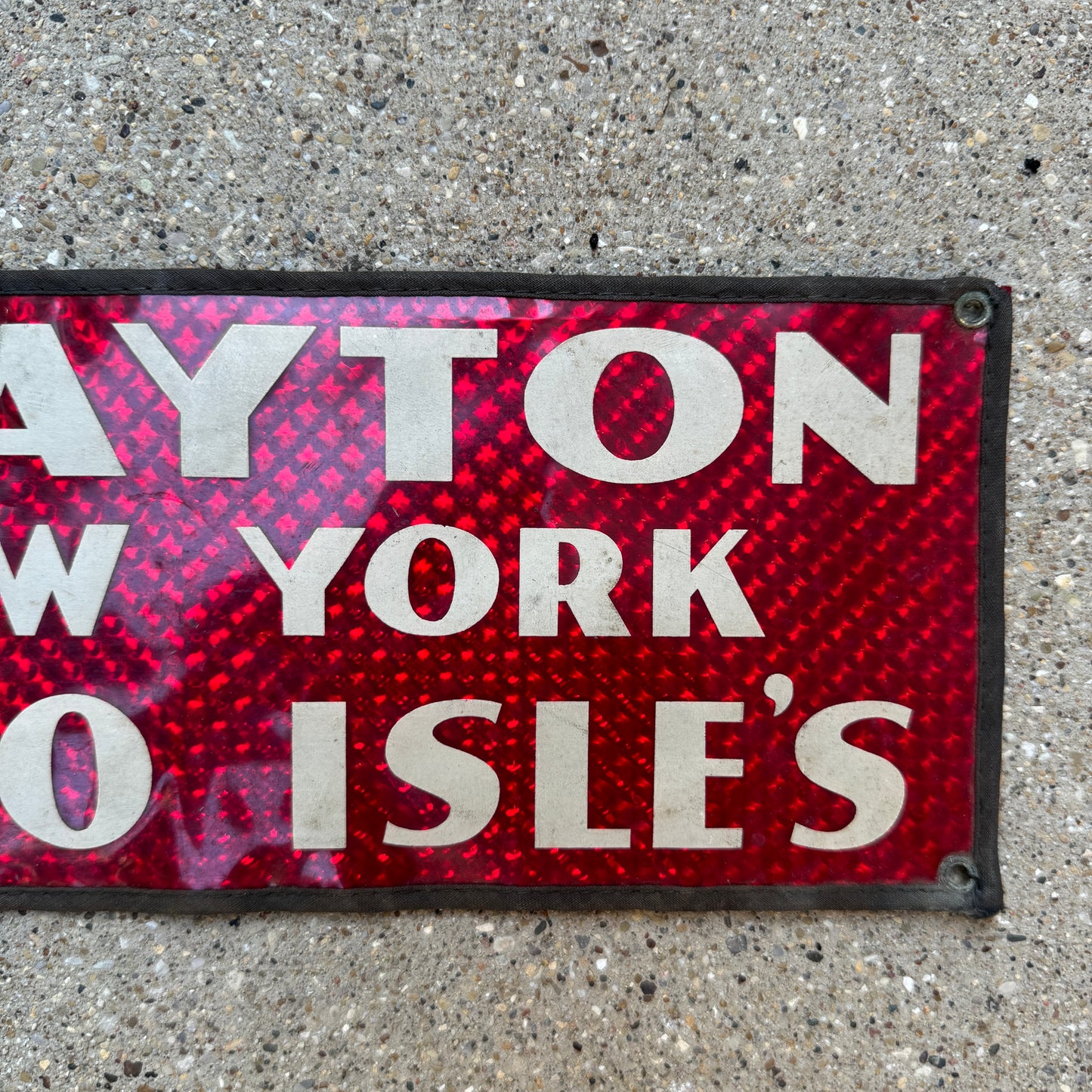 1950 Era 1000 Isles Clayton New York License Plate Topper Bumper Sign