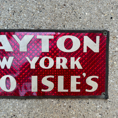 1950 Era 1000 Isles Clayton New York License Plate Topper Bumper Sign