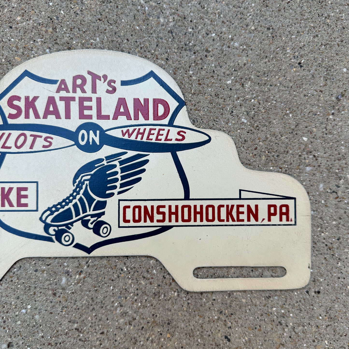 1950s Pilots on Wheels Pennsylvania License Plate Topper Roller Skating