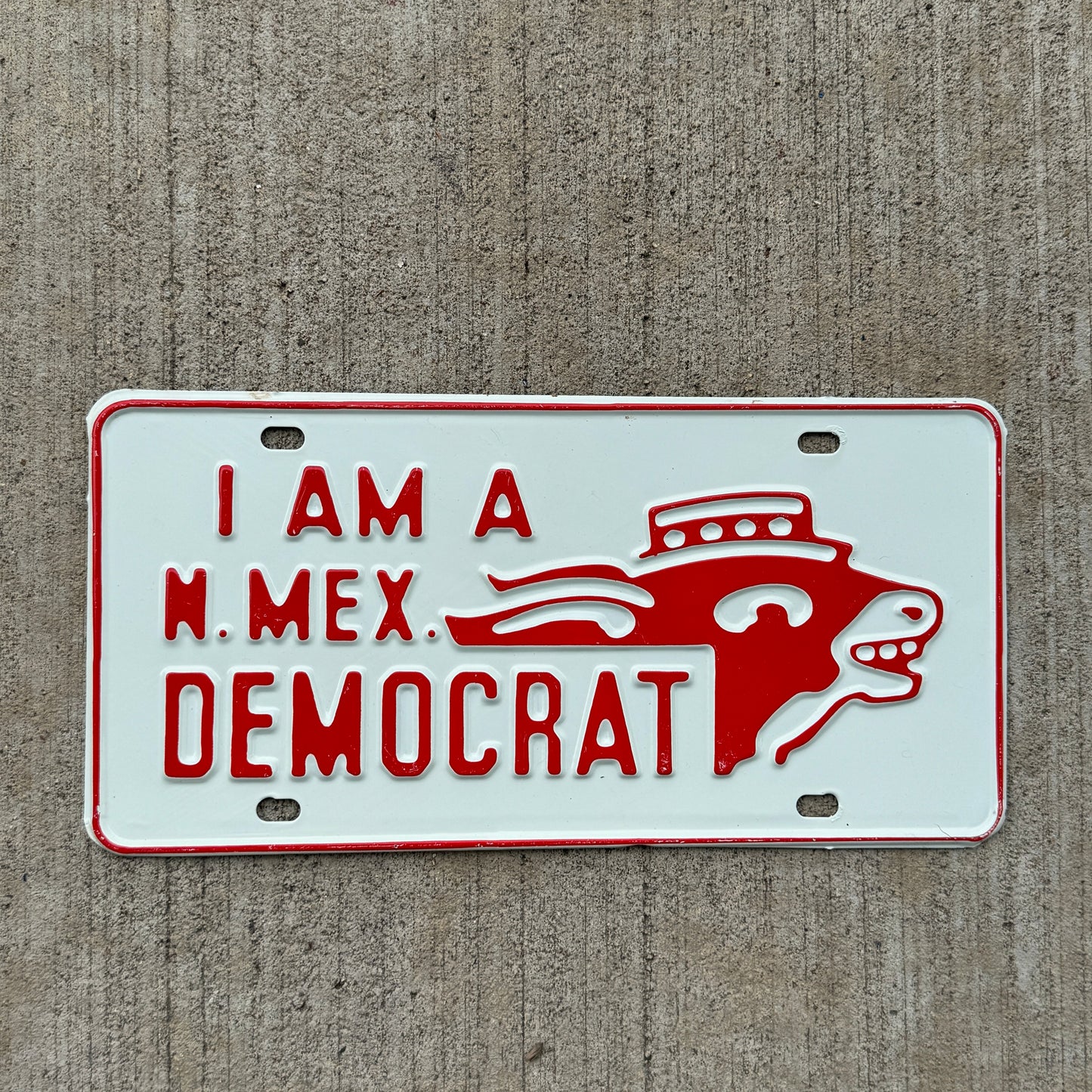 1950 Era New Mexico Political License Plate Booster Democrat