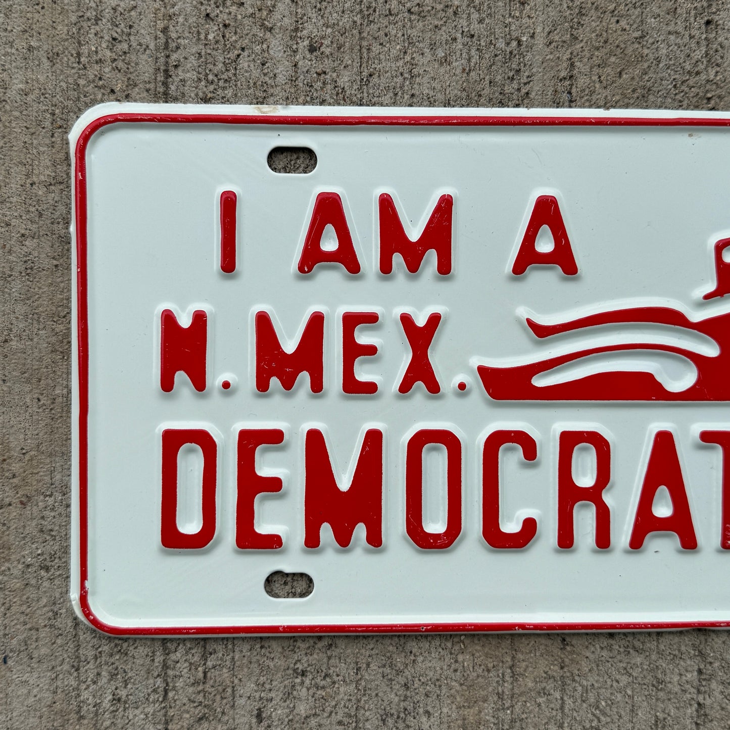 1950 Era New Mexico Political License Plate Booster Democrat