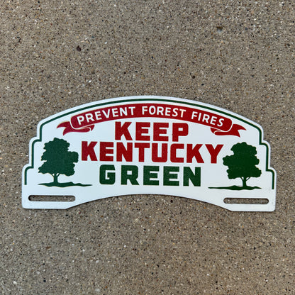 1950s Keep Kentucky Green License Plate Topper Forest Fire Conservation