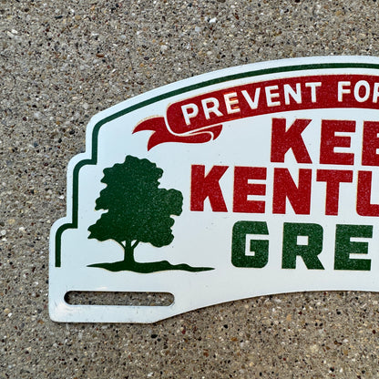 1950s Keep Kentucky Green License Plate Topper Forest Fire Conservation