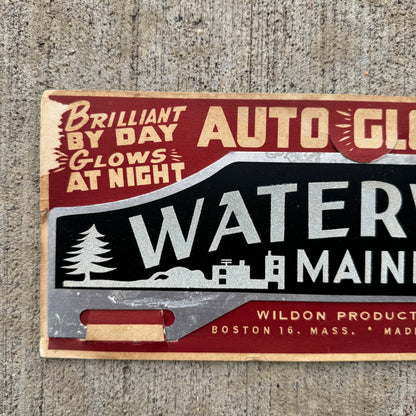 1950s Waterville Maine License Plate Topper Graphic Wall Decor