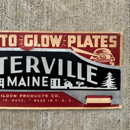 1950s Waterville Maine License Plate Topper Graphic Wall Decor