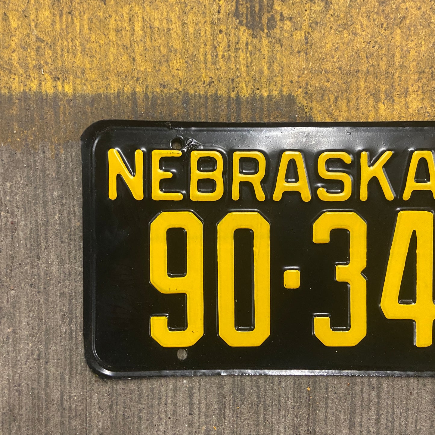 1954 Nebraska License Plate Black Industrial Wall Decor