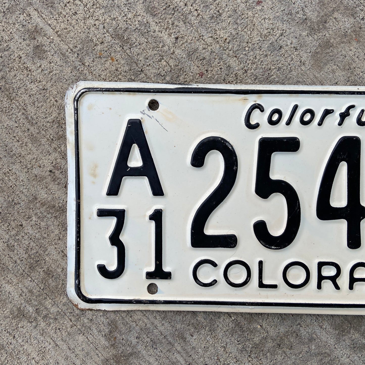 1955 Colorado License Plate Vintage Black White Wall Decor