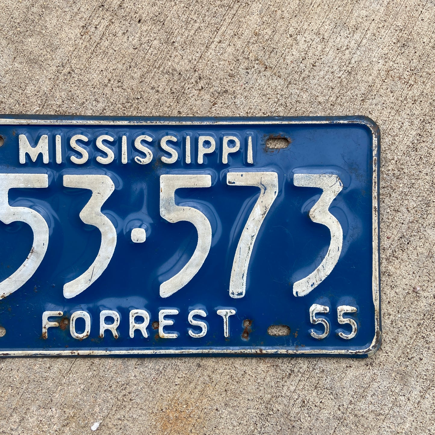 1955 Mississippi License Plate Vintage Blue Wall Decor 253573