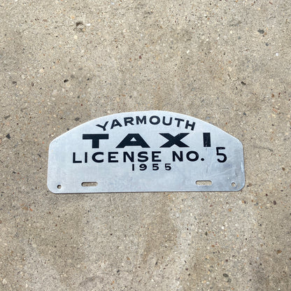 1955 Yarmouth Nova Scotia Taxi License Plate Topper Number 5