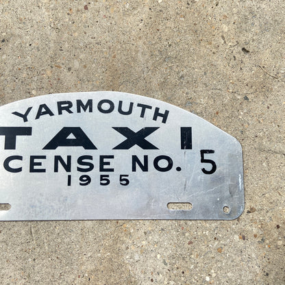 1955 Yarmouth Nova Scotia Taxi License Plate Topper Number 5