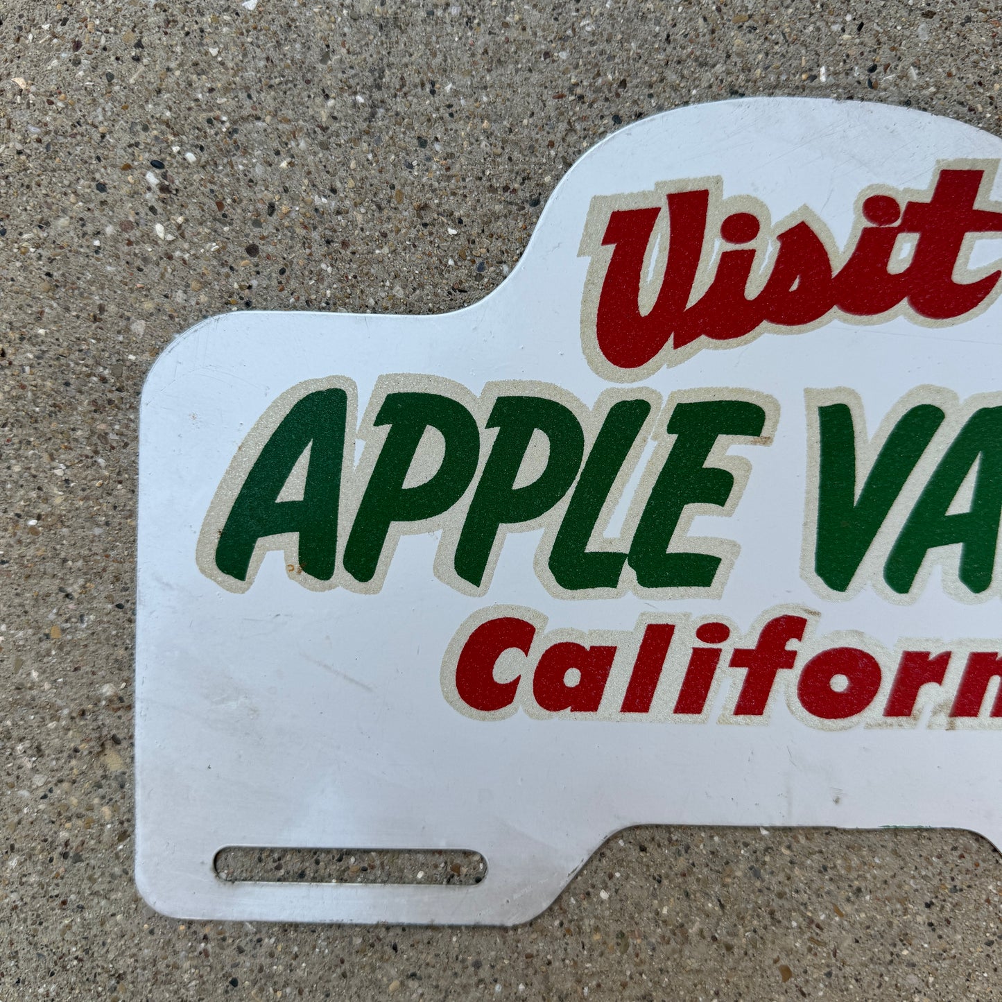 1960 Era Apple Valley California License Plate Topper Smaltz Los Angeles Area