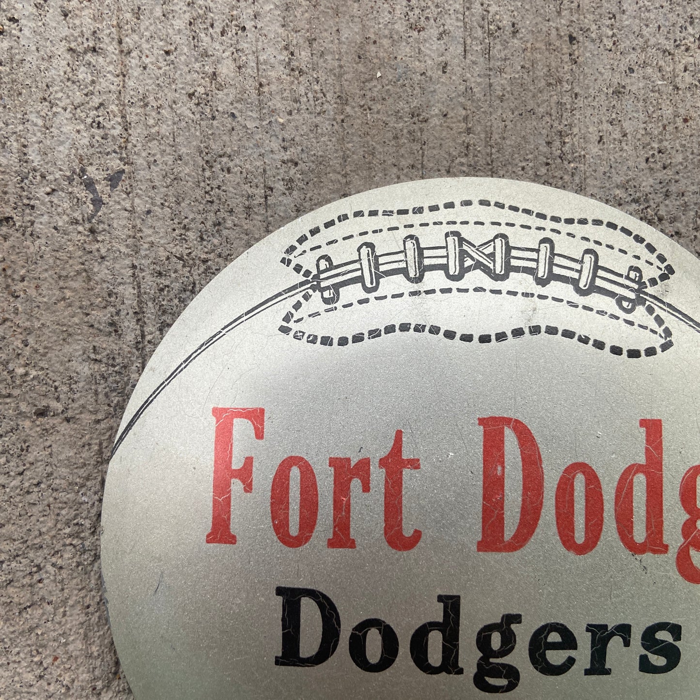 1960 Era Fort Dodge Iowa License Plate Topper with Basketball Graphic