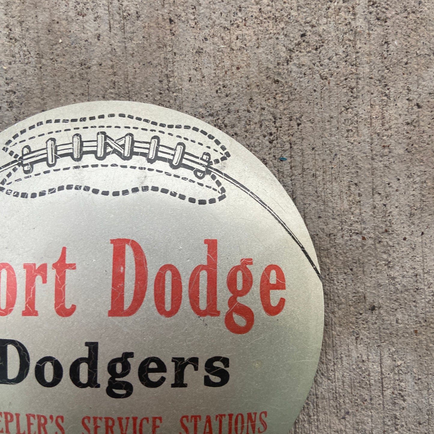 1960 Era Fort Dodge Iowa License Plate Topper with Basketball Graphic