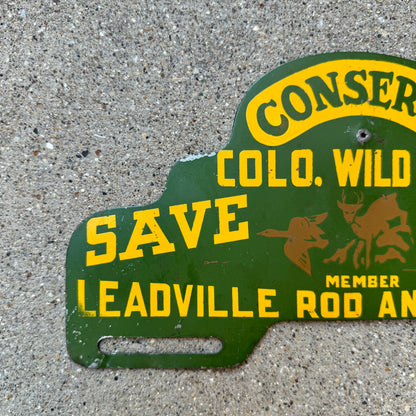 1960 Era Leadville Colorado License Plate Topper Hunting Conservation Nature