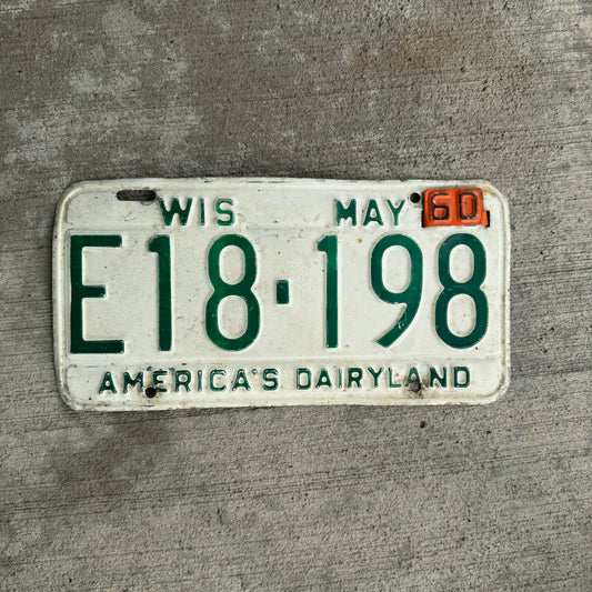 1959 1960 Wisconsin License Plate Vintage Dairyland Wall Decor E18198