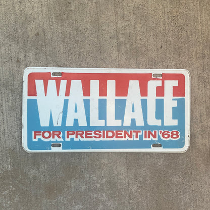 1968 Election Wallace License Plate Political President Presidential Booster