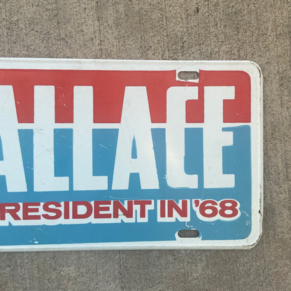 1968 Election Wallace License Plate Political President Presidential Booster