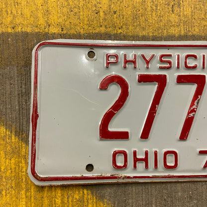 1970 Ohio Physician License Plate Vintage Auto Wall Decor
