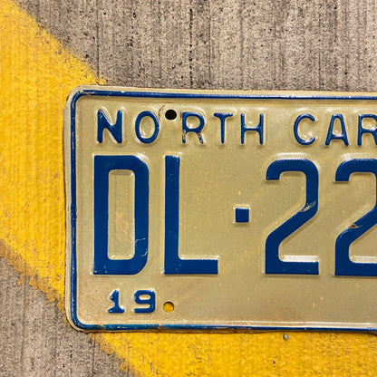 1972 North Carolina License Plate Vintage Blue Wall Decor
