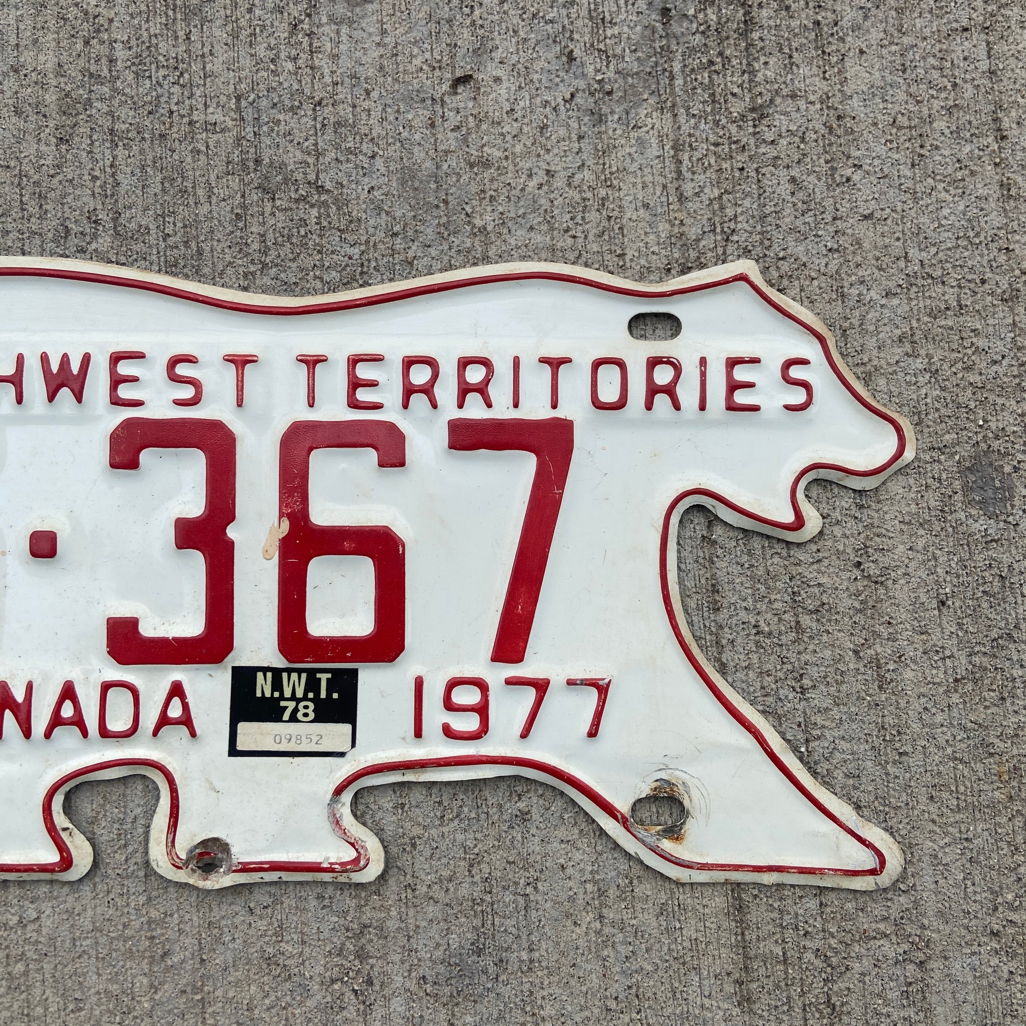 1977 Northwest Territories Bear License Plate Vintage Winter Wall Deco ...