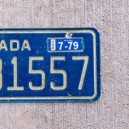 1970 Nevada License Plate Vintage Blue Auto Wall Decor