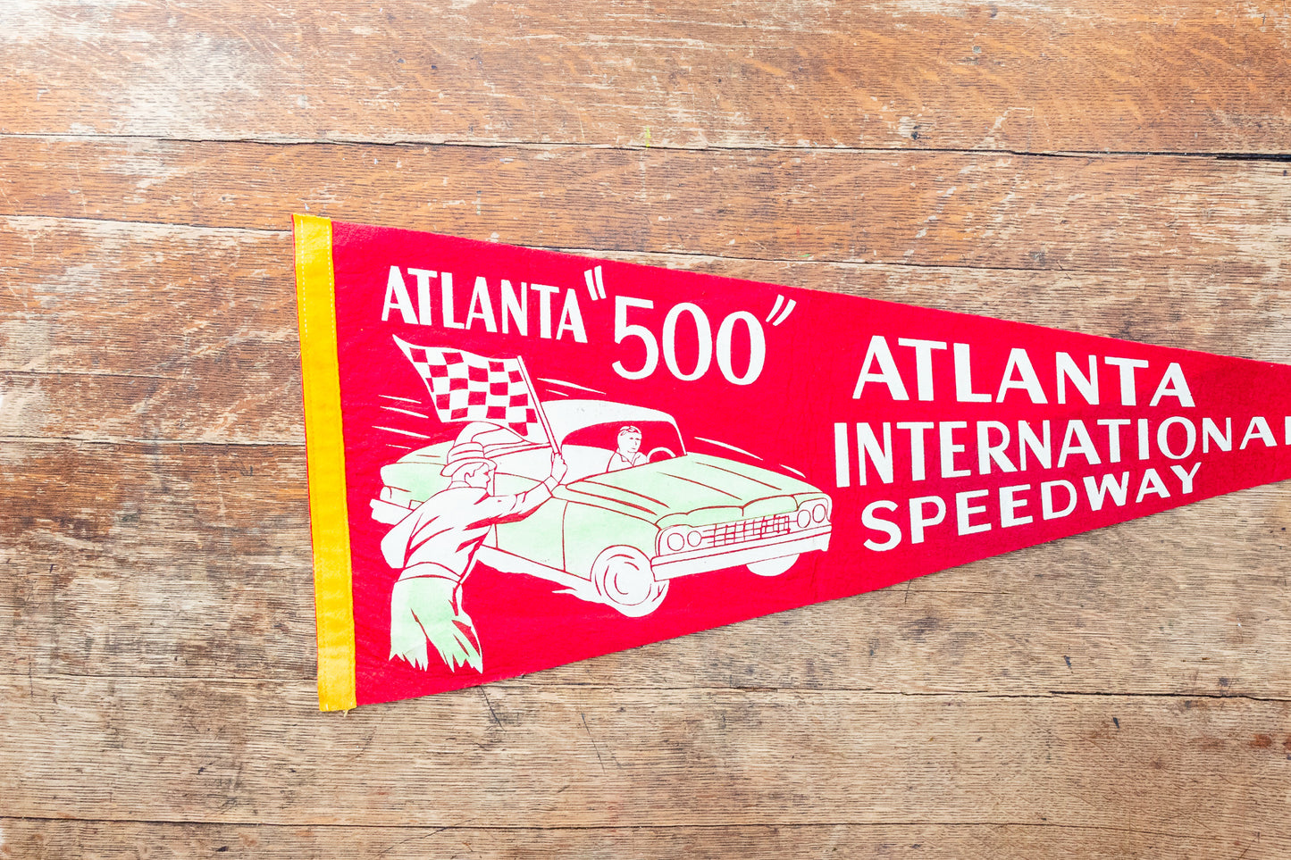 Atlanta 500 Felt Pennant Vintage 1960s Atlanta Speedway Racing Collectible