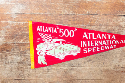 Atlanta 500 Felt Pennant Vintage 1960s Atlanta Speedway Racing Collectible