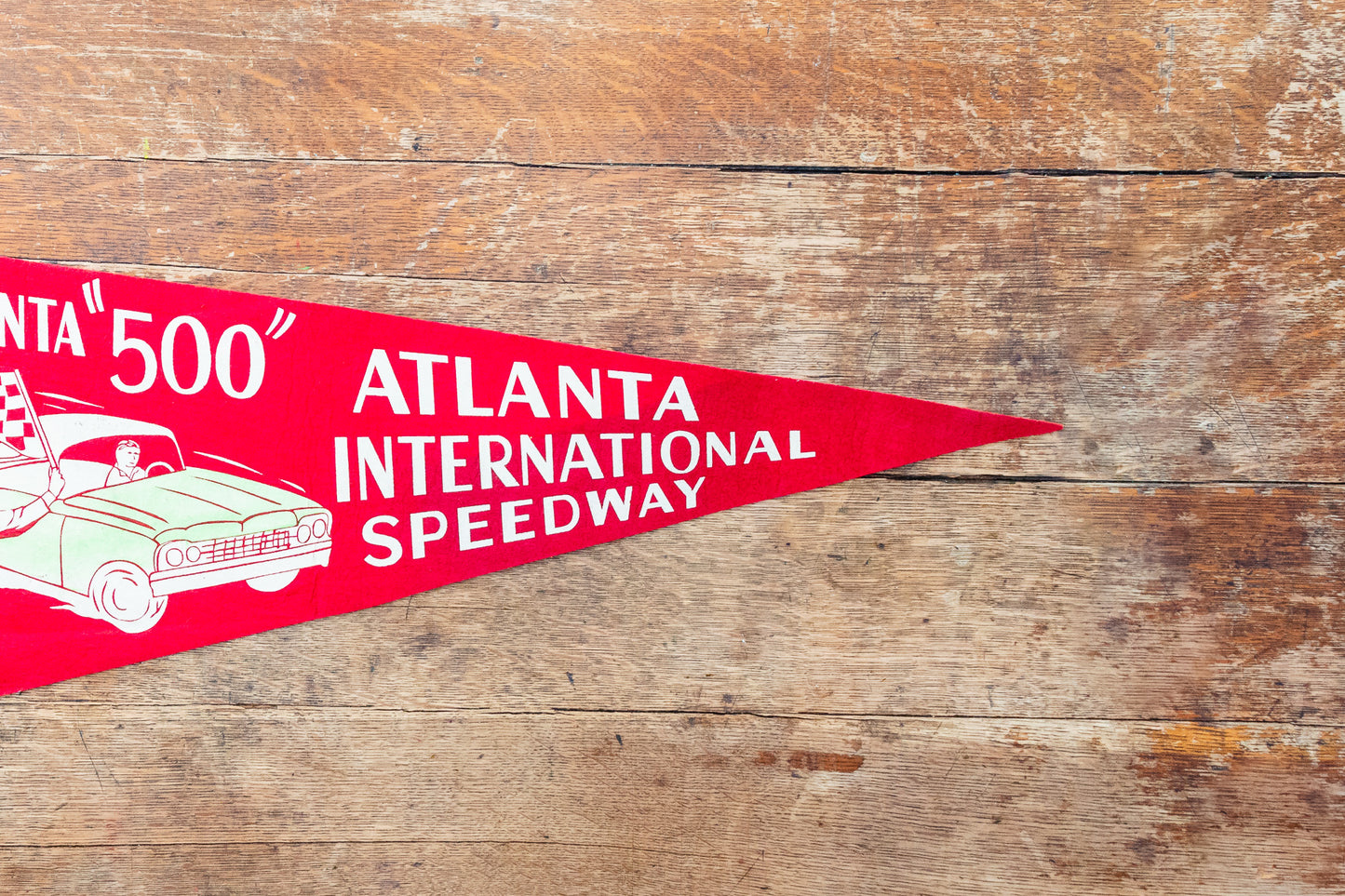 Atlanta 500 Felt Pennant Vintage 1960s Atlanta Speedway Racing Collectible