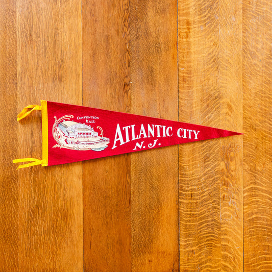 Atlantic City New Jersey Felt Pennant | Vintage Gallery Wall Decor